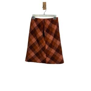 Caslon Orange Tartan Midi Skirt Ladies Wool Plaid Skirt 2P Friends Ms. Frizzle